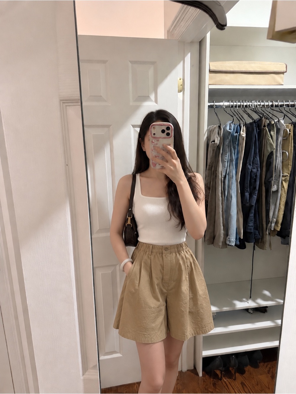 High-Waist Khaki Women’s Casual Shorts